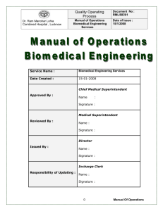 Biomedical Engineering - Department of Medical Health and Family