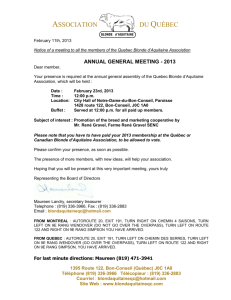 Association du Québec February 11th, 2013 Notice of a meeting to
