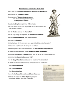 Revolution/Constitution Study Sheet