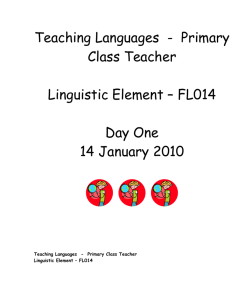 Day One Linguistic Sessions 2 & 4