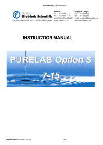 Purelab Option S Operators Manual
