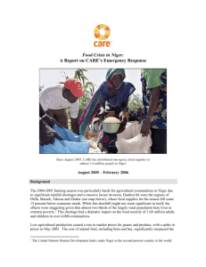 Niger Food Crisis Proposal 8-8-05