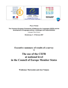 4.3. The use of the CEFR