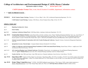 College of Architecture and Environmental Design Calendar