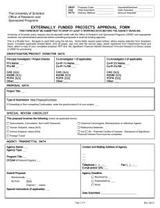 Externally Funded Project Approval Form