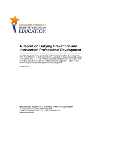 A Report on Bullying Prevention and Intervention Professional