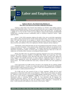 Employers Beware! The National Labor Relations Act May Affect