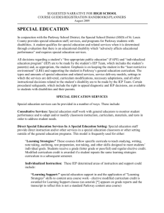 High School Special Education Program Description - Parkway C-2