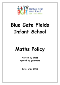 Maths Policy - Blue Gate Fields Infant School