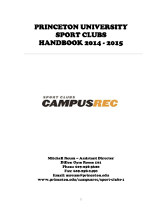 Sport Clubs Handbook - Princeton University