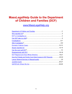 MassLegalHelp Guide to the Department of Children and Families