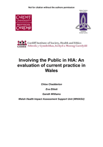 Introduction to the notion of public participation in HIA