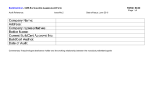 Formulation Assessment Form