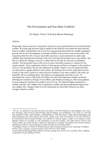 The Environment and Non-State Conflicts[1].