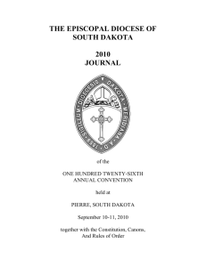 the diocese of - Diocese of South Dakota