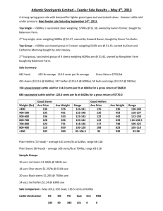 Feeder Sale Summary — May 4, 2013