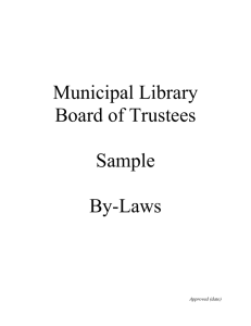 Municipal Library Board of Trustees Sample By