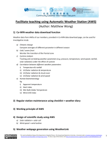 Facilitate teaching using Automatic Weather Station (AWS)
