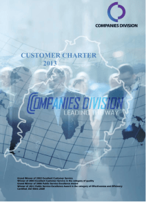 Customer Charter - Corporate and Business Registration Department