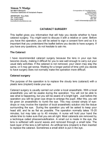 Cataract surgery leaflet