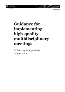 Guidance for implementing high-quality multidisciplinary meetings