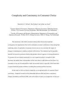 Complexity and Consistency in Consumer Choice