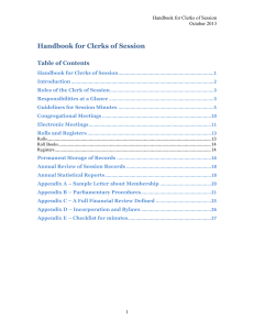 Handbook for Clerks of Session