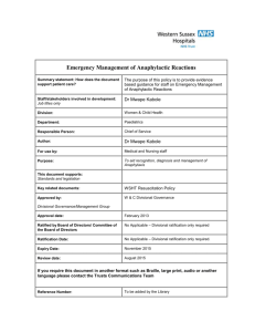 Anaphylaxis Guideline - Western Sussex Hospitals