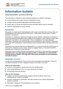 Information bulletin - Alprazolam prescribing