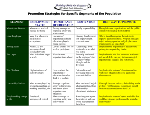 Promotion Strategies for Specific Segments of the Population