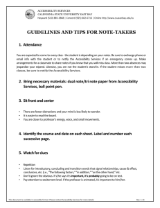 Guidelines and Tips for Note-Takers