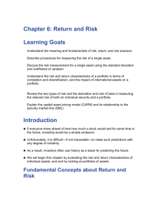 Chapter 6: Return and Risk