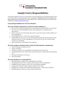 ECF`s Sample Vestry Responsibilities