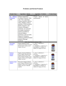 Probiotic and Herbal Products