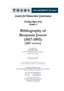 Benjamin Jowett - University of Hull