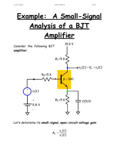 Example: A Small-Signal Analysis of a BJT Amplifier