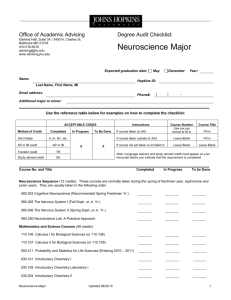 Neuroscience Major - Office of Academic Advising