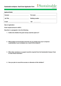 Sustainability Grant Application Form