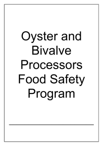 Oyster Processing Food Safety Plan