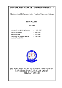Admission into Ph.D courses in the Faculty of Veterinary Science