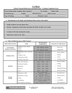 Clinical Neonatal Behavioral Assessment Scale
