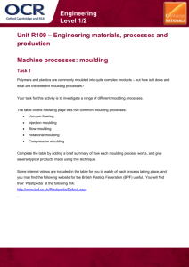Lesson Element Activity, R109, Machine processes: moulding