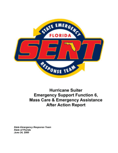 Mass Care Concept for 2009 Hurricane Exercise