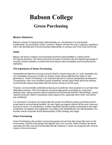 Babson Green Purchasing Policy
