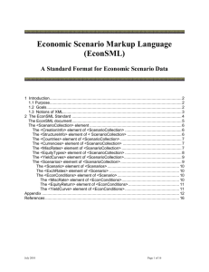 Economic Scenario Markup Language EconSML