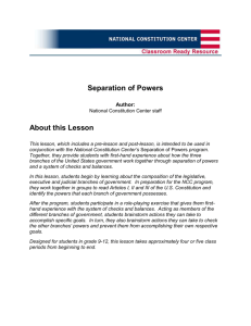 Separation of Powers - National Constitution Center