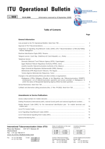 ITU Operational Bulletin No. 868
