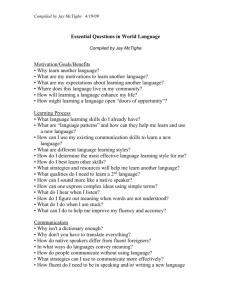 Essential Questions in Foreign Language