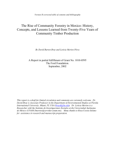 Twenty-Five Years of community Forestry in Mexico