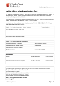 Incident/Near miss investigation form template